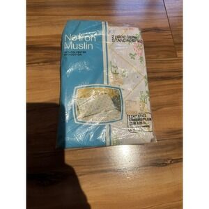 VTG NOS SEALED JCPenney 2  Pillow Cases Standard Size No Iron Muslin Floral